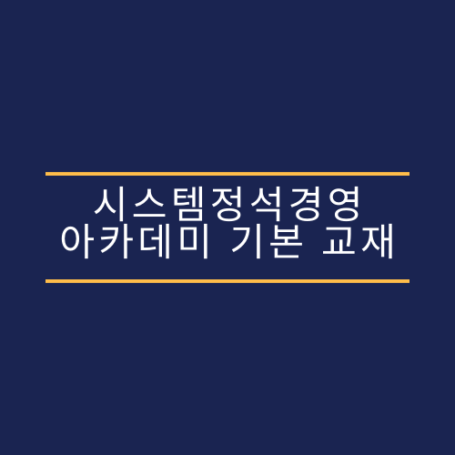 시스템정석경영 아카데미 기본 교재