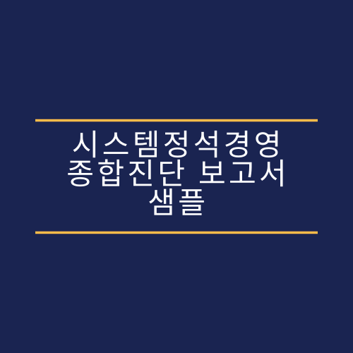 시스템정석경영 종합진단 보고서 샘플